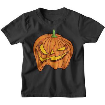 Melting Pumpkin Face Halloween Costume Jack O Lantern Youth T-shirt - Thegiftio UK