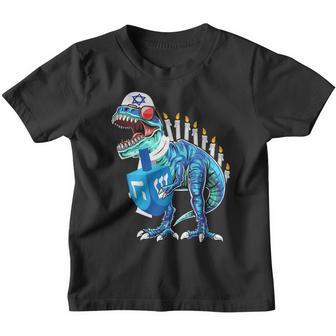 Menorasaurus Rex Dinosaur T Rex Hanukkah For Boys Kids Youth T-shirt - Thegiftio UK