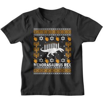 Menorasaurus Rex Dinosaur T Rex Hanukkah Gifts For Boys Kids V2 Youth T-shirt - Thegiftio UK