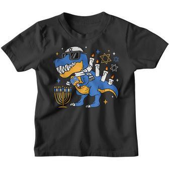 Menorasaurus Rex Funny T Rex Dinosaur Hanukkah Dino Kids Youth T-shirt - Thegiftio UK