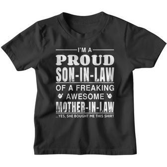 Mens Im A Proud Son In Law Of A Freaking Awesome Mother In Law Youth T-shirt - Thegiftio UK
