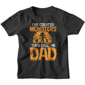 Mens Ive Created Monsters They Call Me Dad Halloween Youth T-shirt - Thegiftio UK