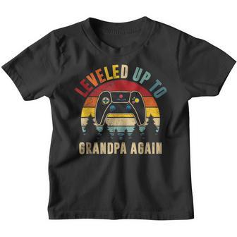Mens Leveled Up To Grandpa Again Video Gamer Fathers Day Youth T-shirt - Thegiftio UK