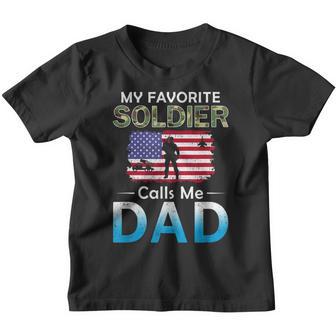 Mens My Favorite Soldier Calls Me Dad-Proud Army Dad Army Youth T-shirt - Thegiftio UK