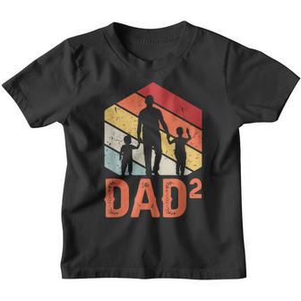 Mens Retro Vintage Dad High 2 Two Times Dad Father Day 2 Kids Youth T-shirt - Thegiftio UK