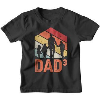 Mens Retro Vintage Dad High 3 Triple Dad Fathers Day 3 Kids Youth T-shirt - Thegiftio UK