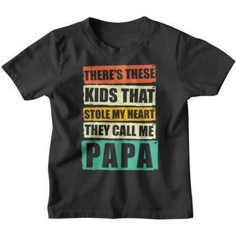 Mens Theres This Kids They Call Me Papa Fathers Day Vintage Dad Youth T-shirt - Thegiftio UK