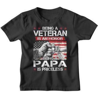 Mens Veterans Day Being Veteran An Honor Being Papa Is Priceless Youth T-shirt - Thegiftio UK