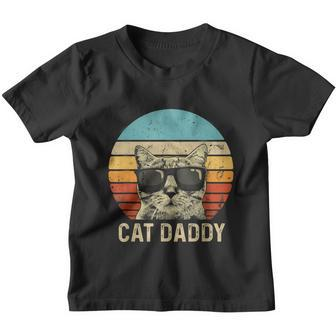Mens Vintage Cat Daddy Shirt Funny Cat Lover Gift Cat Dad Fathers Youth T-shirt - Monsterry CA