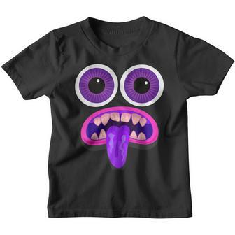 Mens Womens Purple Monster Face Halloween Costume Youth T-shirt - Thegiftio UK