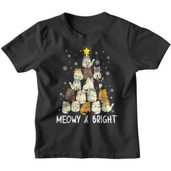 Meowy Catmas Cat Christmas Tree Xmas Girls Boys Funny Santa V2 Youth T-shirt - Thegiftio UK