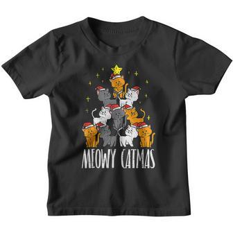 Meowy Catmas Cat Christmas Tree Xmas Women Girls Youth T-shirt - Thegiftio UK