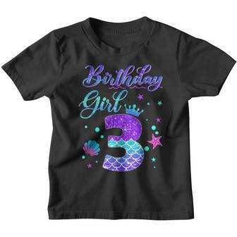 Mermaid Birthday Girl 3 Year Old Its My 3Rd Birthday Mermaid Youth T-shirt - Thegiftio UK