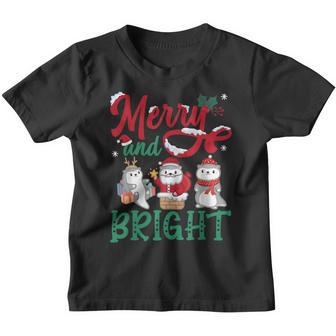 Merry And Bright Otter Christmas Youth T-shirt - Thegiftio UK