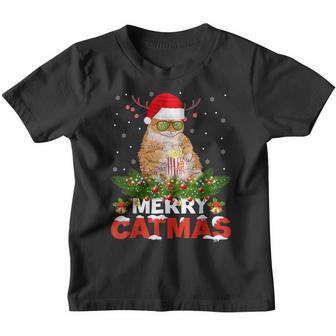 Merry Catmas Cat Christmas Pajamas X-Mas Ugly Sweater Womens Youth T-shirt - Thegiftio UK