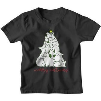 Merry Catmas Funny Cats Christmas Tree Xmas Gift Youth T-shirt - Thegiftio UK