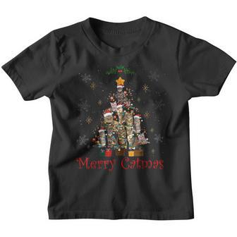 Merry Catmas Xmas Funny Cat Christmas Youth T-shirt - Thegiftio UK