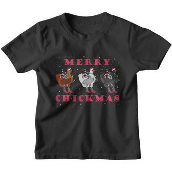 Merry Chickmas Pet Birb Memes Farmer Ugly Christmas Chicken Funny Gift Youth T-shirt - Monsterry