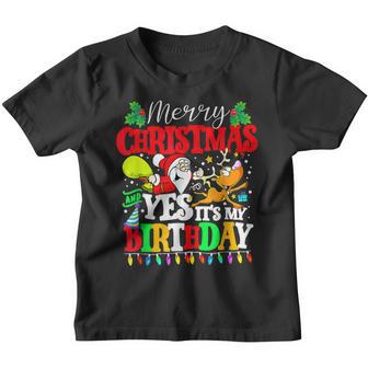 Merry Christmas And Yes Its My Birthday Xmas Women Boy Girls Youth T-shirt - Thegiftio UK