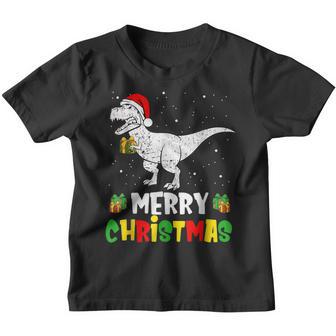 Merry Christmas Boys Toddler T Rex Dinosaur Youth T-shirt - Thegiftio UK