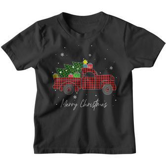Merry Christmas Buffalo Truck Tree Red Plaid For Men Women V10 Youth T-shirt - Thegiftio UK