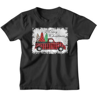 Merry Christmas Buffalo Truck Tree Red Plaid For Women Men Youth T-shirt - Thegiftio UK