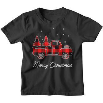 Merry Christmas Buffalo Truck Tree Red Plaid Men Women Kids V4 Youth T-shirt - Thegiftio UK