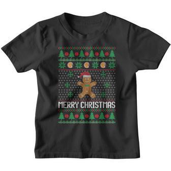 Merry Christmas Kids Family Matching Santa Gingerbread Xmas Youth T-shirt - Thegiftio UK