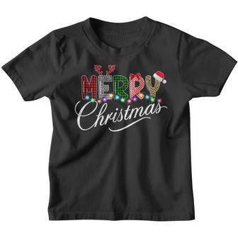 Merry Christmas Leopard Buffalo Red Plaid For Men Kids Youth T-shirt - Thegiftio UK