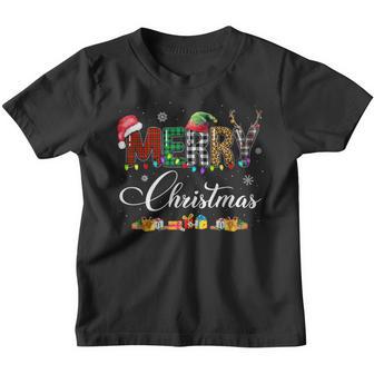 Merry Christmas Leopard Buffalo Red Plaid For Men Women Kids V11 Youth T-shirt - Thegiftio UK
