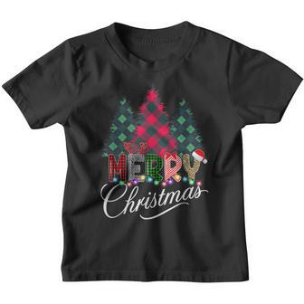 Merry Christmas Leopard Buffalo Red Plaid For Men Women V14 Youth T-shirt - Thegiftio UK