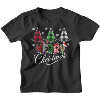 Merry Christmas Leopard Buffalo Red Plaid For Men Women V9 Youth T-shirt - Thegiftio UK