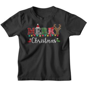 Merry Christmas Leopard Buffalo Red Plaid Kids Men Women V5 Youth T-shirt - Thegiftio UK