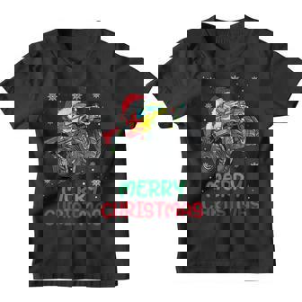 Merry Christmas Santa Hat Monster Truck Xmas Toddler Boy Kid Youth T-shirt - Thegiftio UK