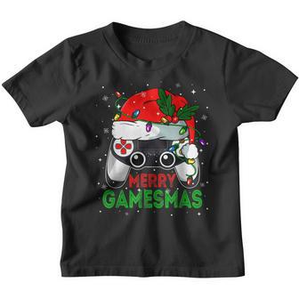 Merry Gamemas Santa Hat Gamer Christmas Pajamas Gamer Xmas Youth T-shirt - Thegiftio UK