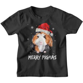 Merry Pigmas Face Mask Funny Guinea Pig Christmas Santa Hat Youth T-shirt - Thegiftio UK