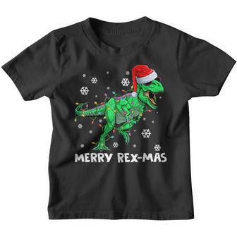 Merry Rexmas Funny Santa Dinosaur Christmas Pajamas Family V2 Youth T-shirt - Thegiftio UK
