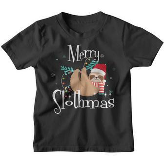 Merry Slothmas Cute Sloth Christmas Pajama Women Girl Kids V7 Youth T-shirt - Thegiftio UK