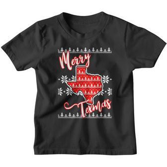 Merry Texmas Texas Ugly Christmas Sweater Youth T-shirt - Thegiftio UK