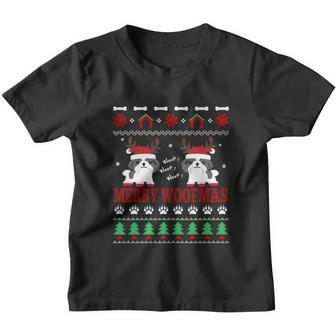 Merry Woofmas Dog Shih Tzu Ugly Christmas Cool Gift Youth T-shirt - Monsterry