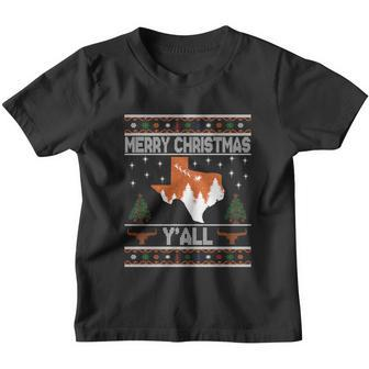 Merry Xmas Yall Texas Ugly Christmas Sweater Gift Youth T-shirt - Monsterry DE