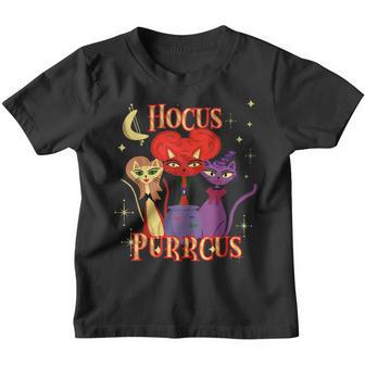 Mid-Century Modern Cats Funny Witch Halloween Hocus Purrcus Youth T-shirt - Thegiftio UK