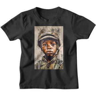 Military Minded Street Soldier Urban Warrior Black Boy Youth T-shirt | Mazezy