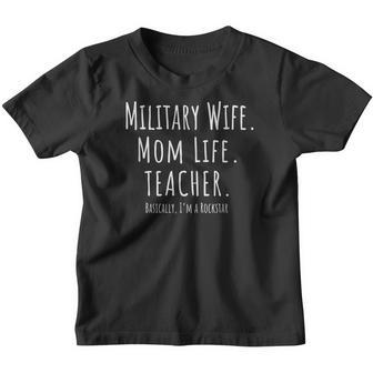 Military Wife Mom Life Teacher Mothers Day Gift Youth T-shirt - Thegiftio UK