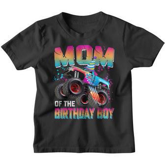 Mom Of The Birthday Boy Monster Truck Birthday Gift Youth T-shirt - Thegiftio UK