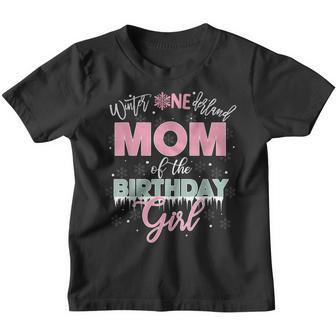 Mom Of The Birthday Girl Winter Onederland Family Youth T-shirt - Thegiftio UK