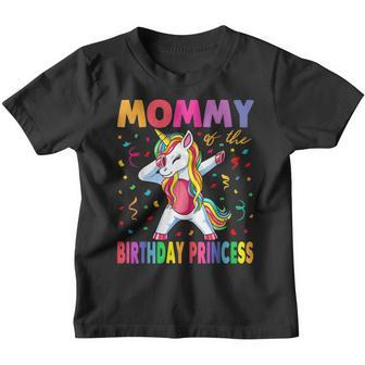 Mommy Of The Birthday Princess Girl Dabbing Unicorn Mom Youth T-shirt - Thegiftio UK