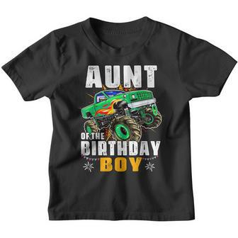 Monster Truck Family Matching Aunt Of The Birthday Boy Youth T-shirt - Thegiftio UK
