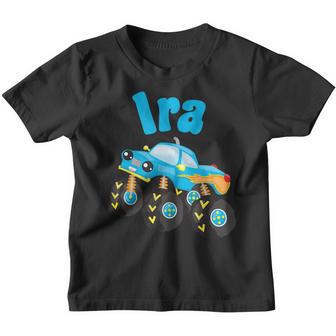 Monster Truck - Ira Personalized Boys Name Truck Design Youth T-shirt - Thegiftio UK