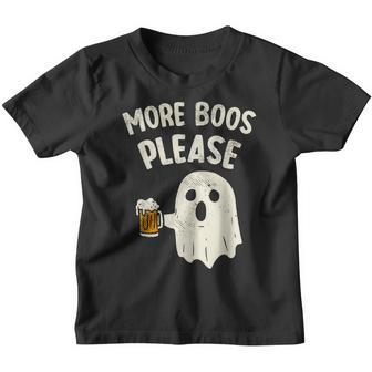 More Boos Please Ghost Funny Halloween Beer Drinking Women V4 Youth T-shirt - Thegiftio UK